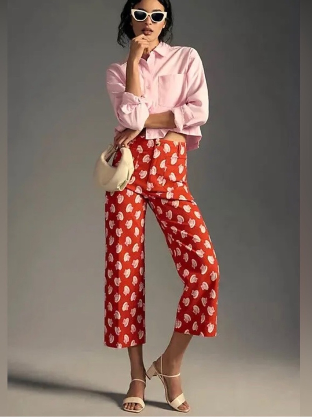 Anthropologie Maeve Seashell Wide Leg Crop